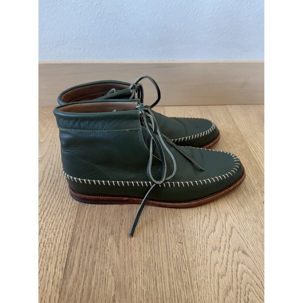 $220 Thorocraft The Hudson Mens Green Leather  Chukka Boots 43 9.5 Lace Up Shoes